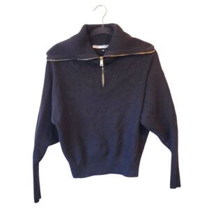 Zara Black Collared Gold Crew Neck Sweater